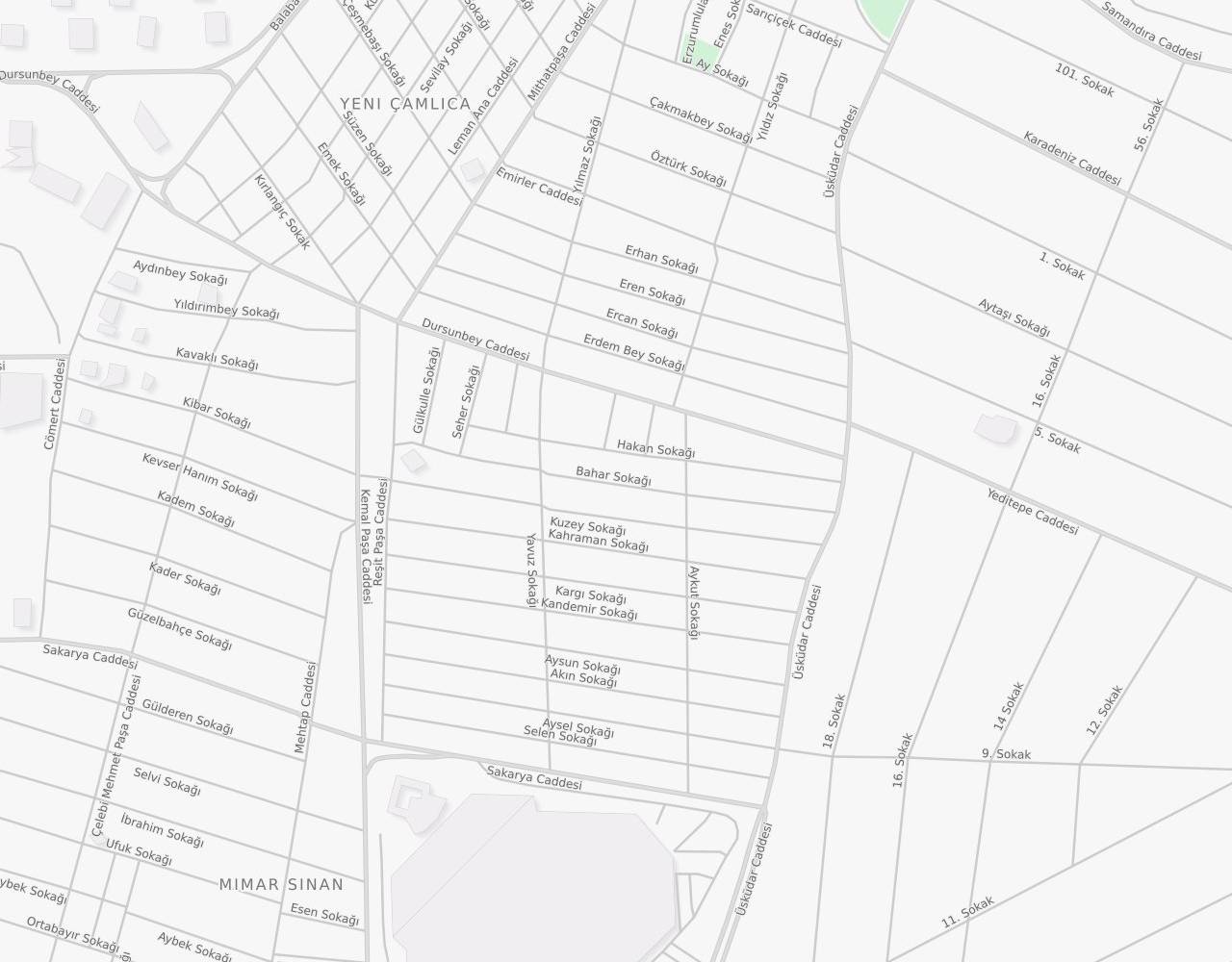 Ataşehir Yeni Çamlıca Mahallesi Acar Sokak harita