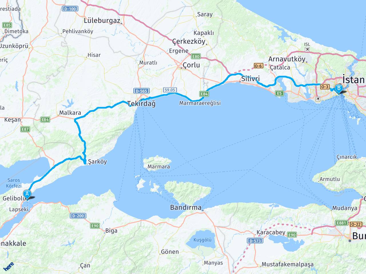 istanbul gelibolu arasi mesafe istanbul gelibolu yol haritasi istanbul gelibolu kac saat kac km