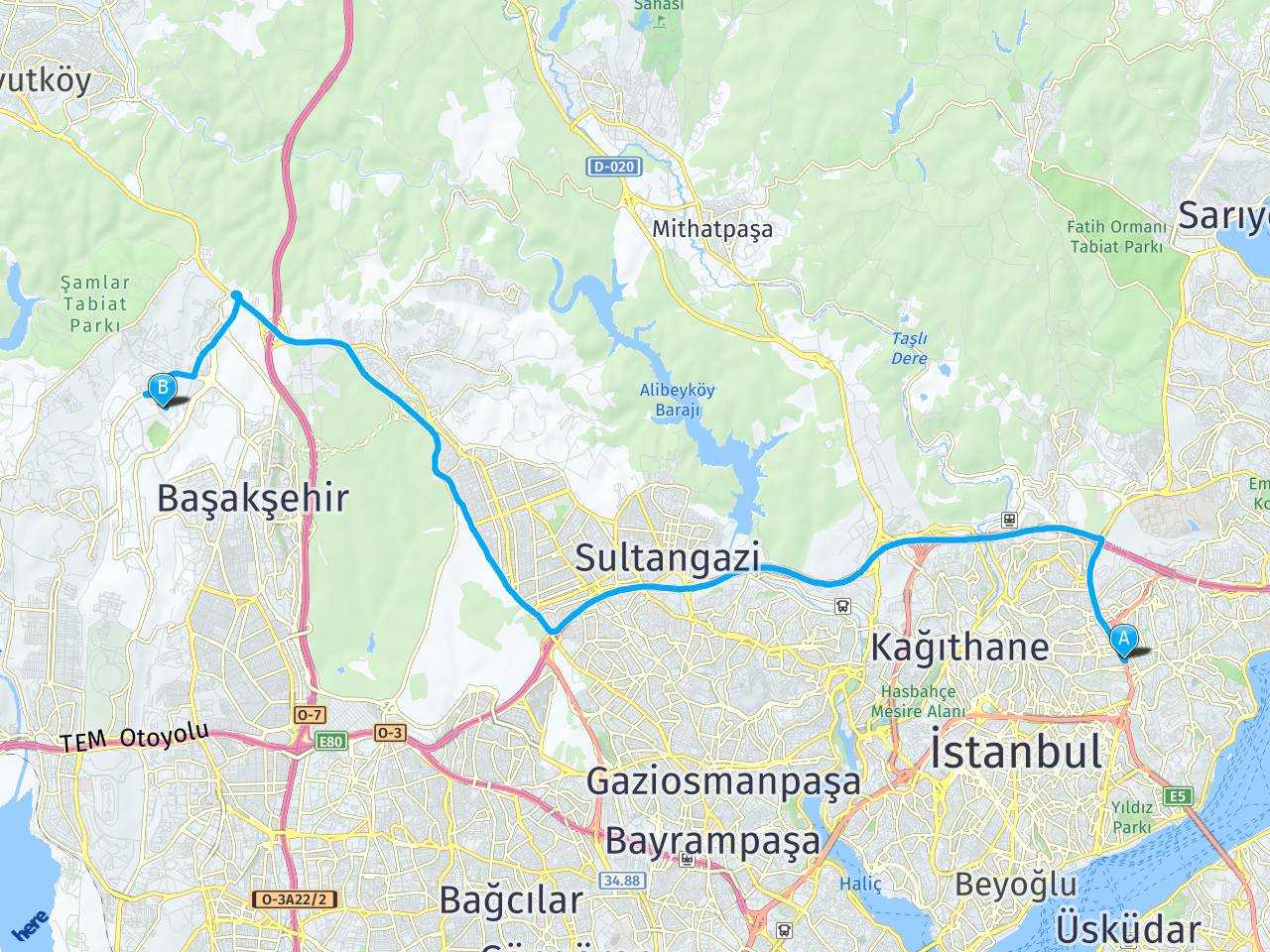 1 Levent İstanbul Kayaşehİr Başakşehir Arası Kaç Kilometre?