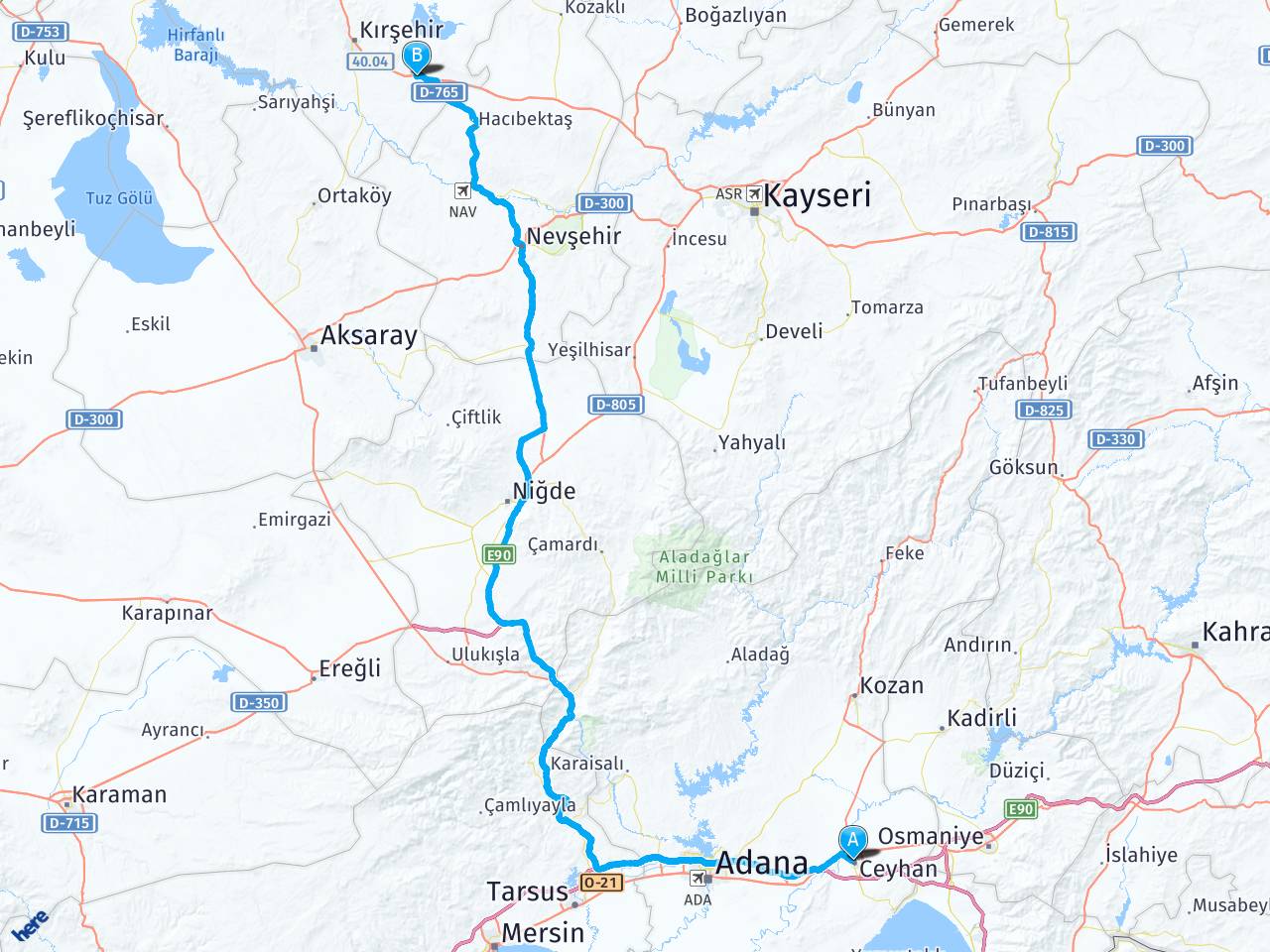 adana ceyhan kirsehir mucur arasi mesafe adana ceyhan kirsehir mucur yol haritasi adana ceyhan kirsehir mucur kac saat kac km