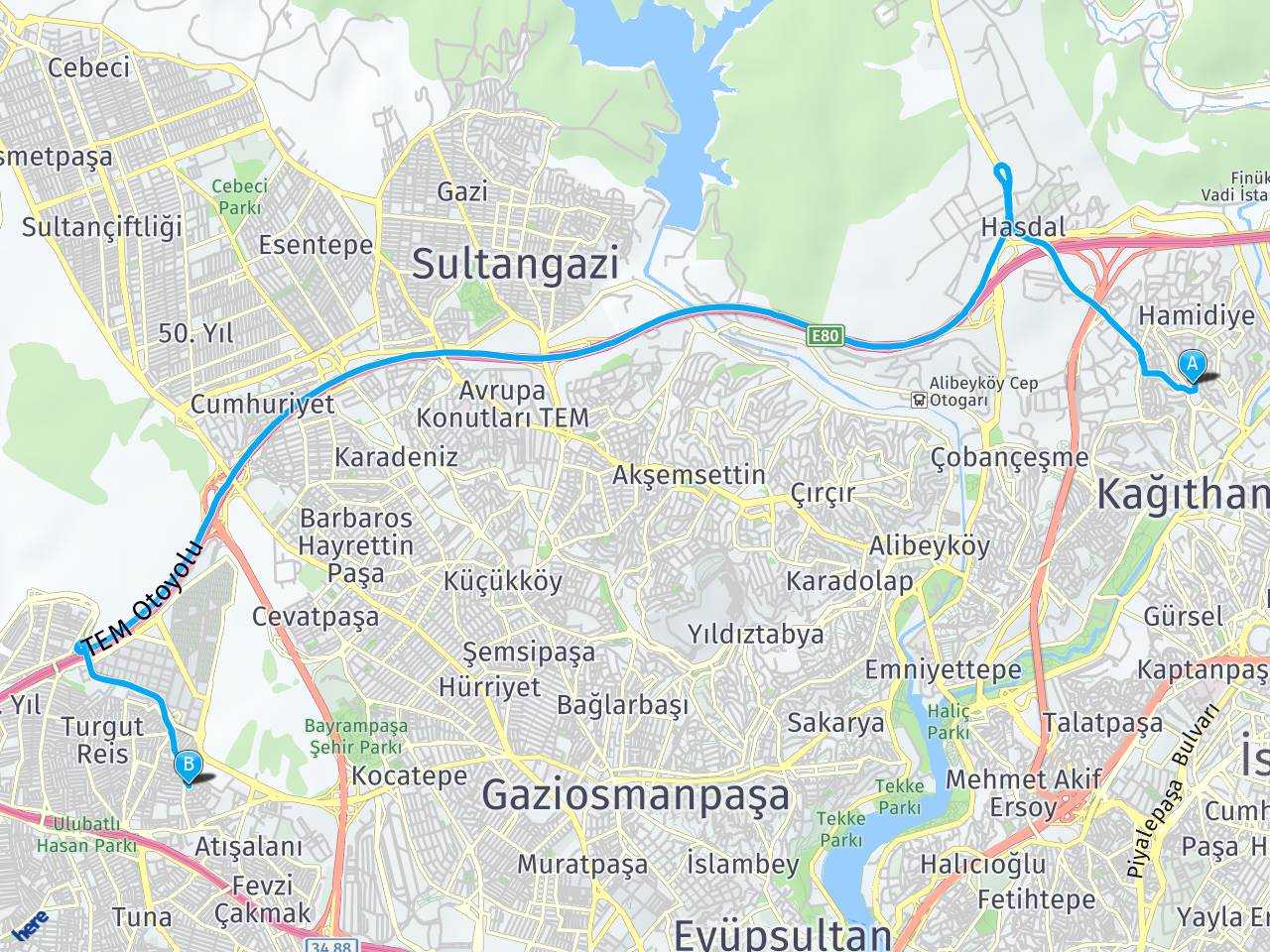 Alibeyköy İstanbul3.  Havaalanı haritası