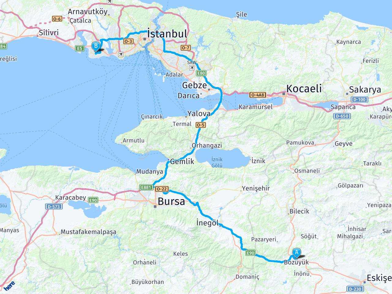 bozuyuk istanbul beylikduzu arasi mesafe bozuyuk istanbul beylikduzu yol haritasi bozuyuk istanbul beylikduzu kac saat kac km