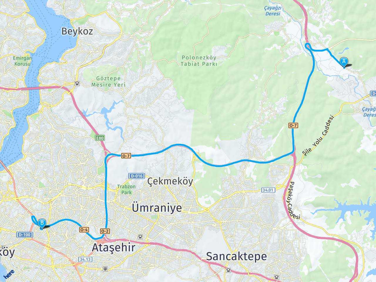 Çekmeköy İstanbul Göztepe Köprüsü Arası Kaç Kilometre?