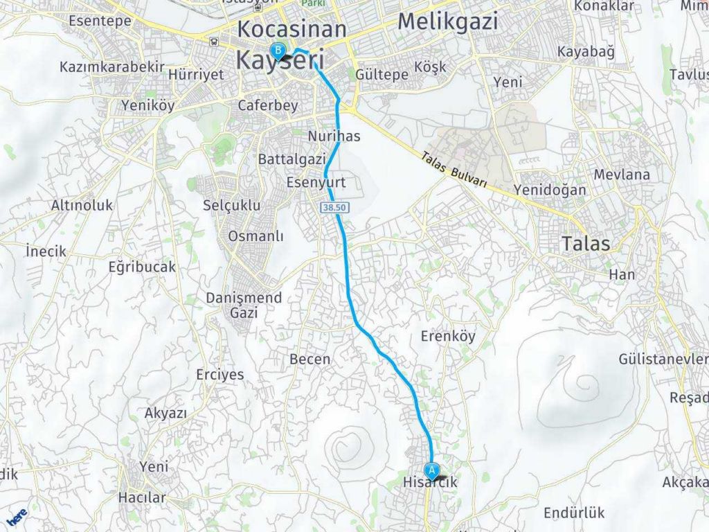 hisarcik kayseri kayseri arasi mesafe hisarcik kayseri kayseri yol haritasi hisarcik kayseri kayseri kac saat kac km