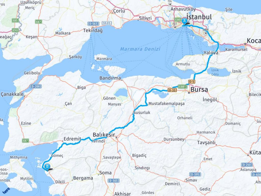istanbul ayvalik altinova arasi mesafe istanbul ayvalik altinova yol haritasi istanbul ayvalik altinova kac saat kac km