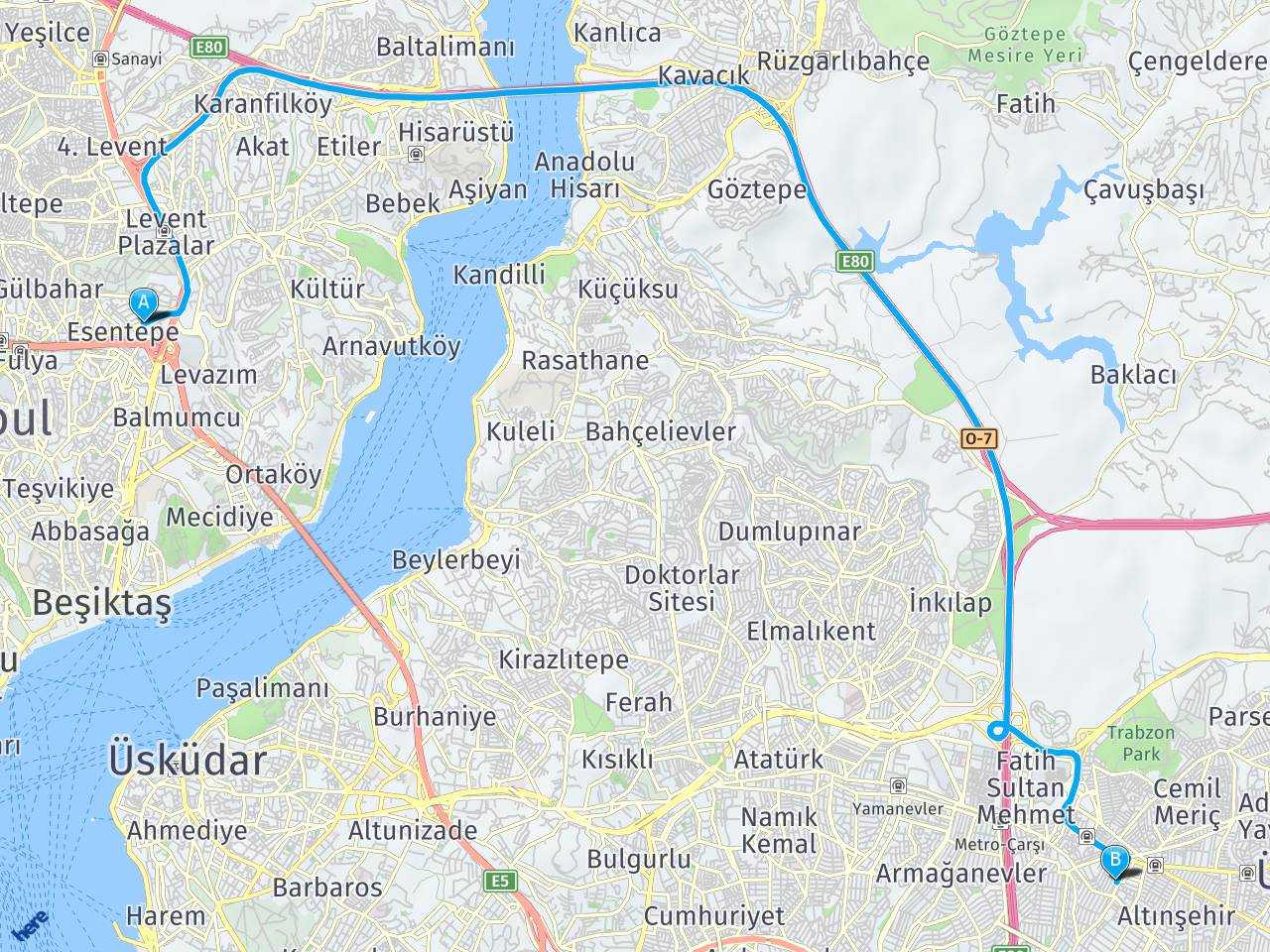 İstanbul, Gayrettepe İstanbul, Tepeüstü haritası