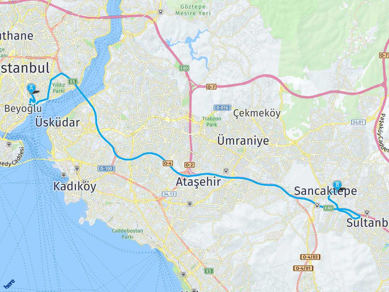 İstanbul, Maçka İstanbul, Kalamış haritası