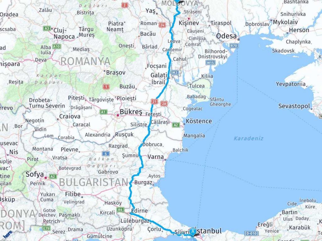 istanbul moldova arasi mesafe istanbul moldova yol haritasi istanbul moldova kac saat kac km