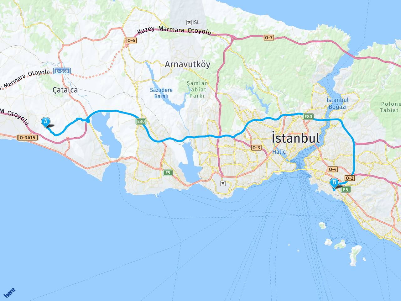 İstanbul, Ortaköy İstanbul, Erenköy haritası