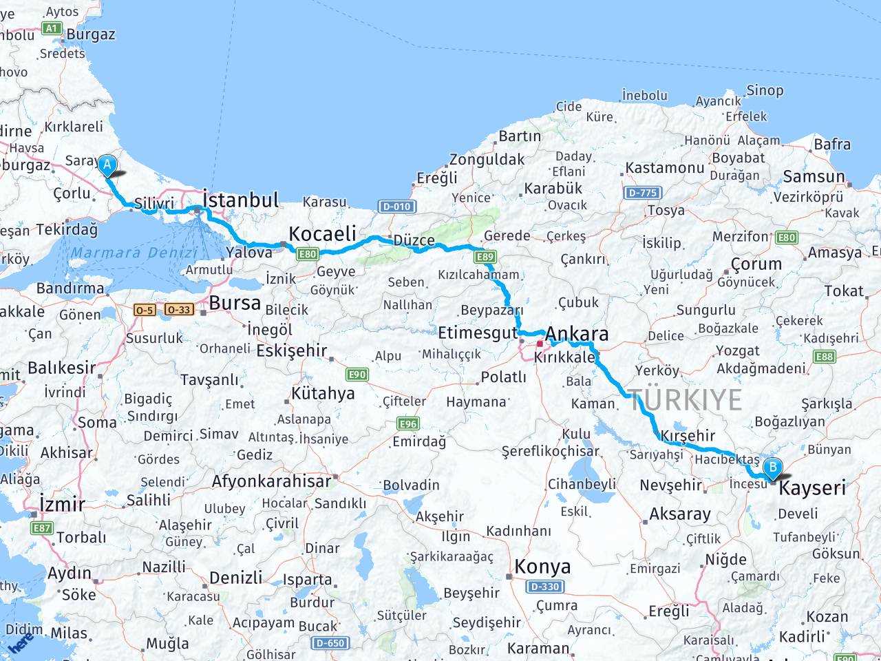 Kabakl Koyu Kayseri Harita Kabakl Koyu Kayseri Yol Haritas