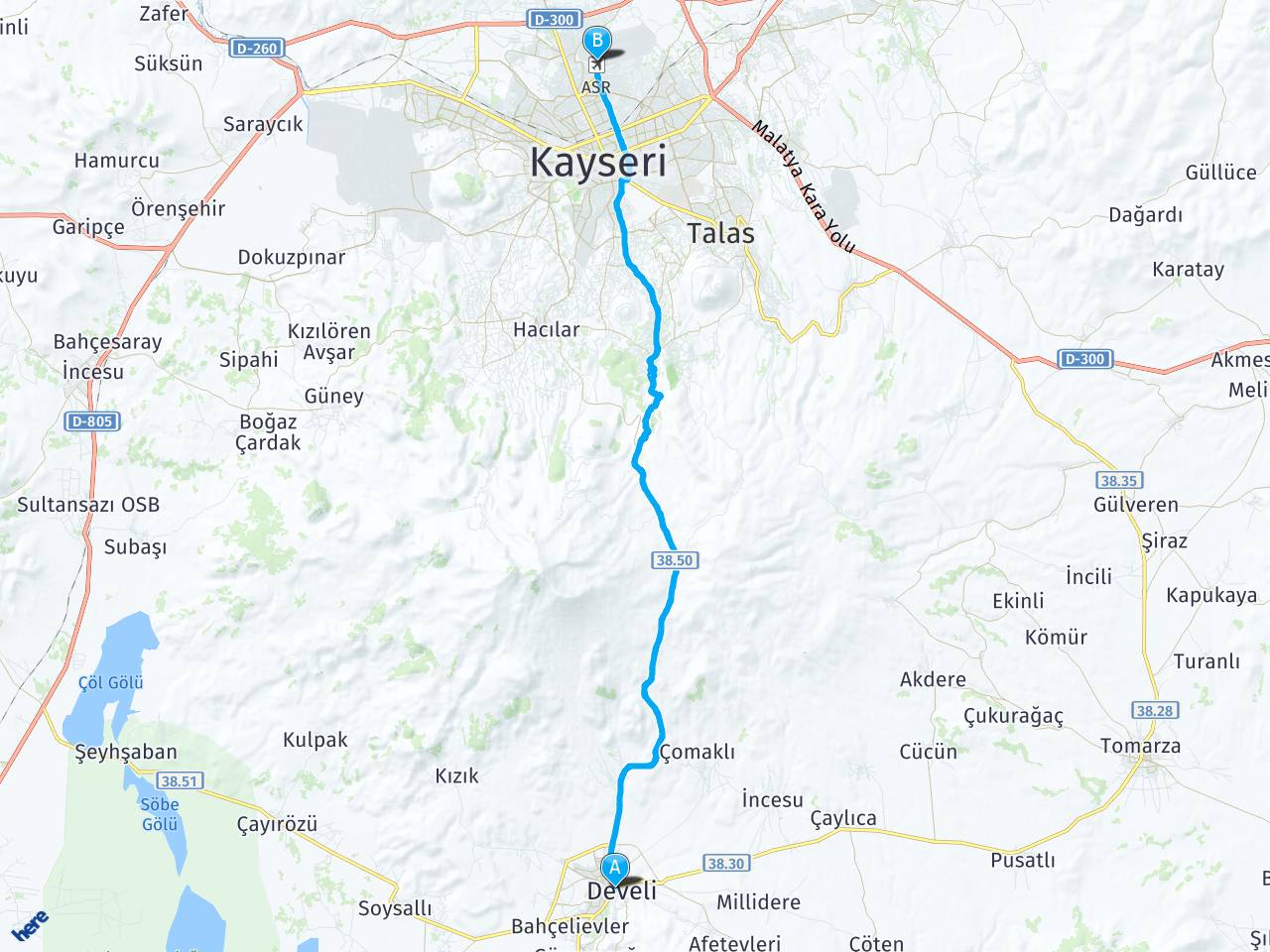 kayseri develi kayseri havalimani arasi mesafe kayseri develi kayseri havalimani yol haritasi kayseri develi kayseri havalimani kac saat kac km