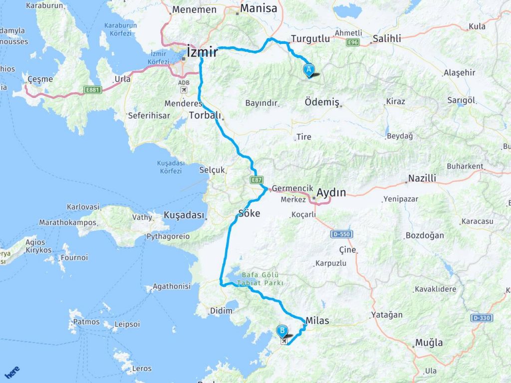 Ren Bodrum Milas Havaalani Aras Ka Kilometre