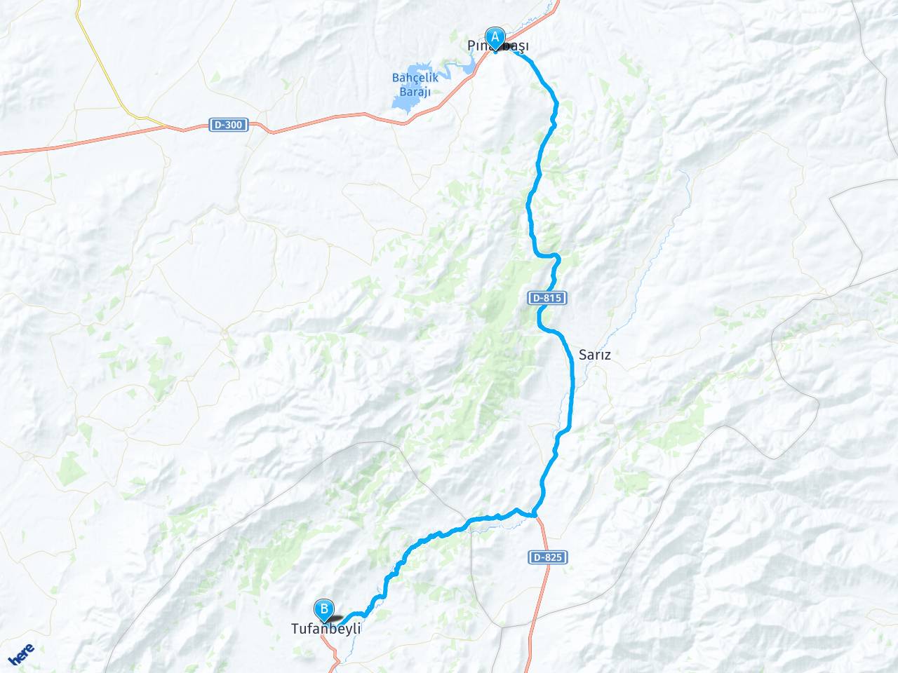 pinarbasi kayseri adana tufanbeyli arasi mesafe pinarbasi kayseri adana tufanbeyli yol haritasi pinarbasi kayseri adana tufanbeyli kac saat kac km