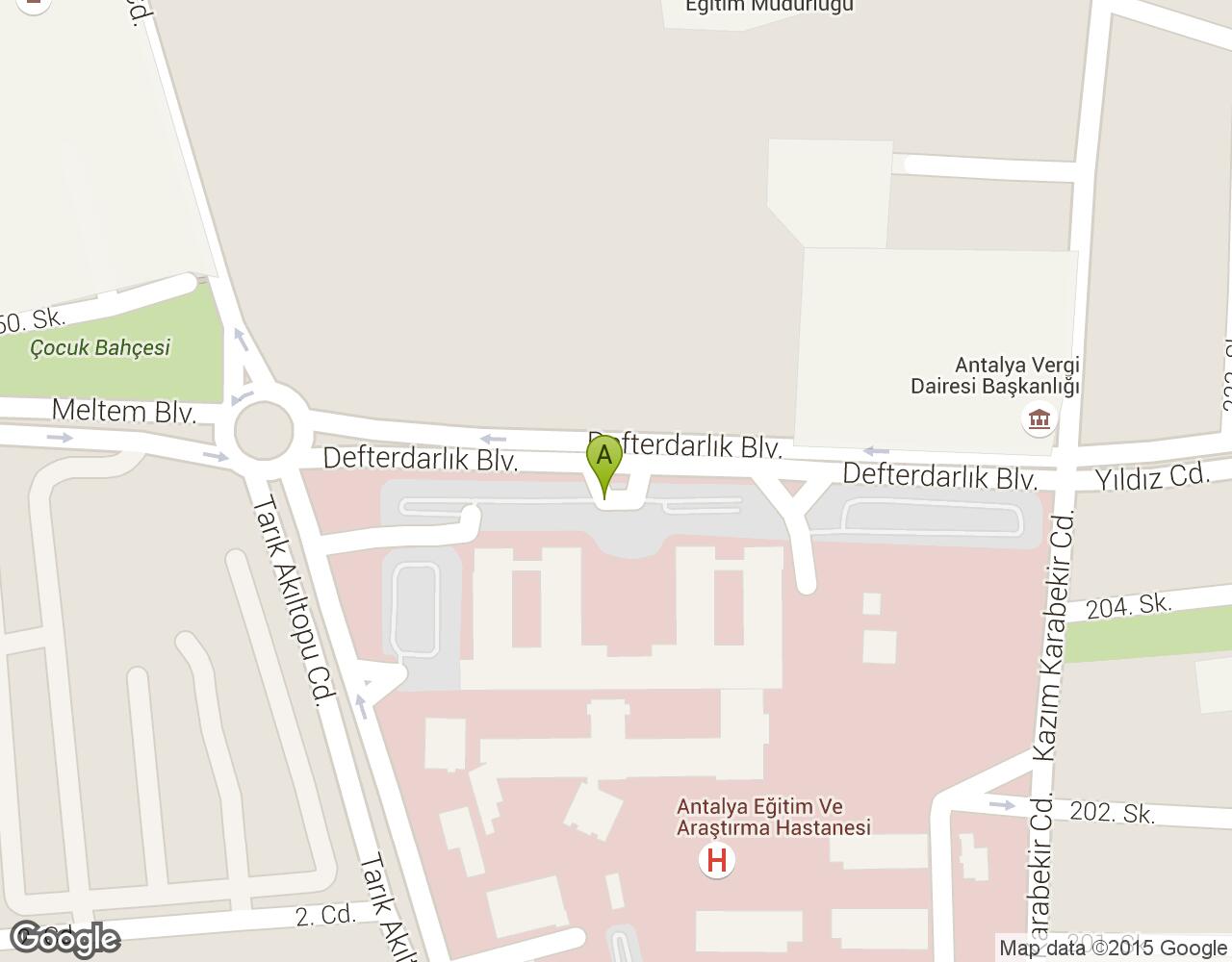 Antalya Egitim Araştırma Hastanesi harita