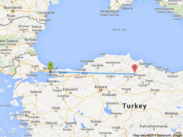 istanbul amasya merzifon arasi mesafe istanbul amasya merzifon yol haritasi istanbul amasya merzifon kac saat kac km