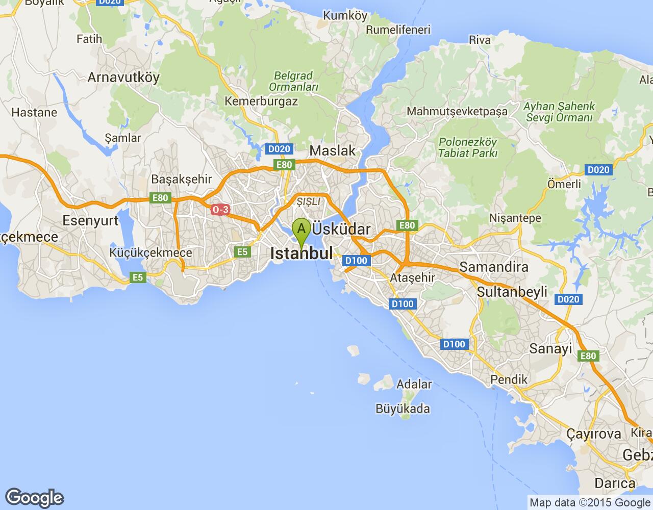 İstanbul İcmeler Koprusu harita