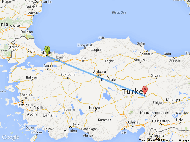 İstanbul Kayserİ Melİkgazİ Arası Kaç Kilometre?