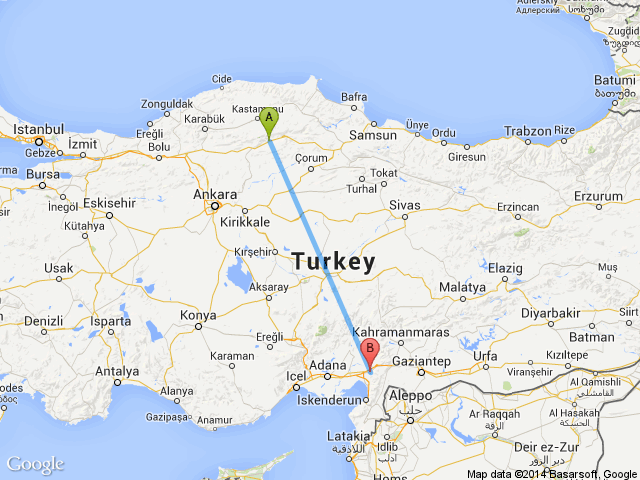 kastamonu tosya osmaniye arasi mesafe kastamonu tosya osmaniye yol haritasi kastamonu tosya osmaniye kac saat kac km