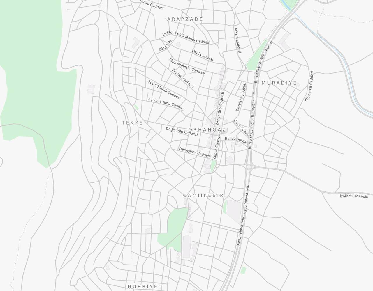 Bursa Merkez Cumhuriyet Caddesi harita