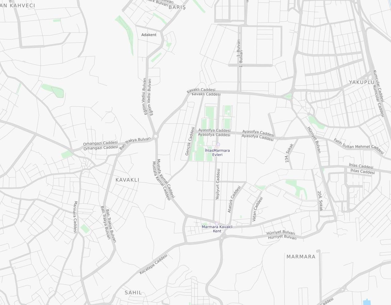 İhlas Marmara Evleri 2. Kısım Kavaklı Beylikdüzü İstanbul harita