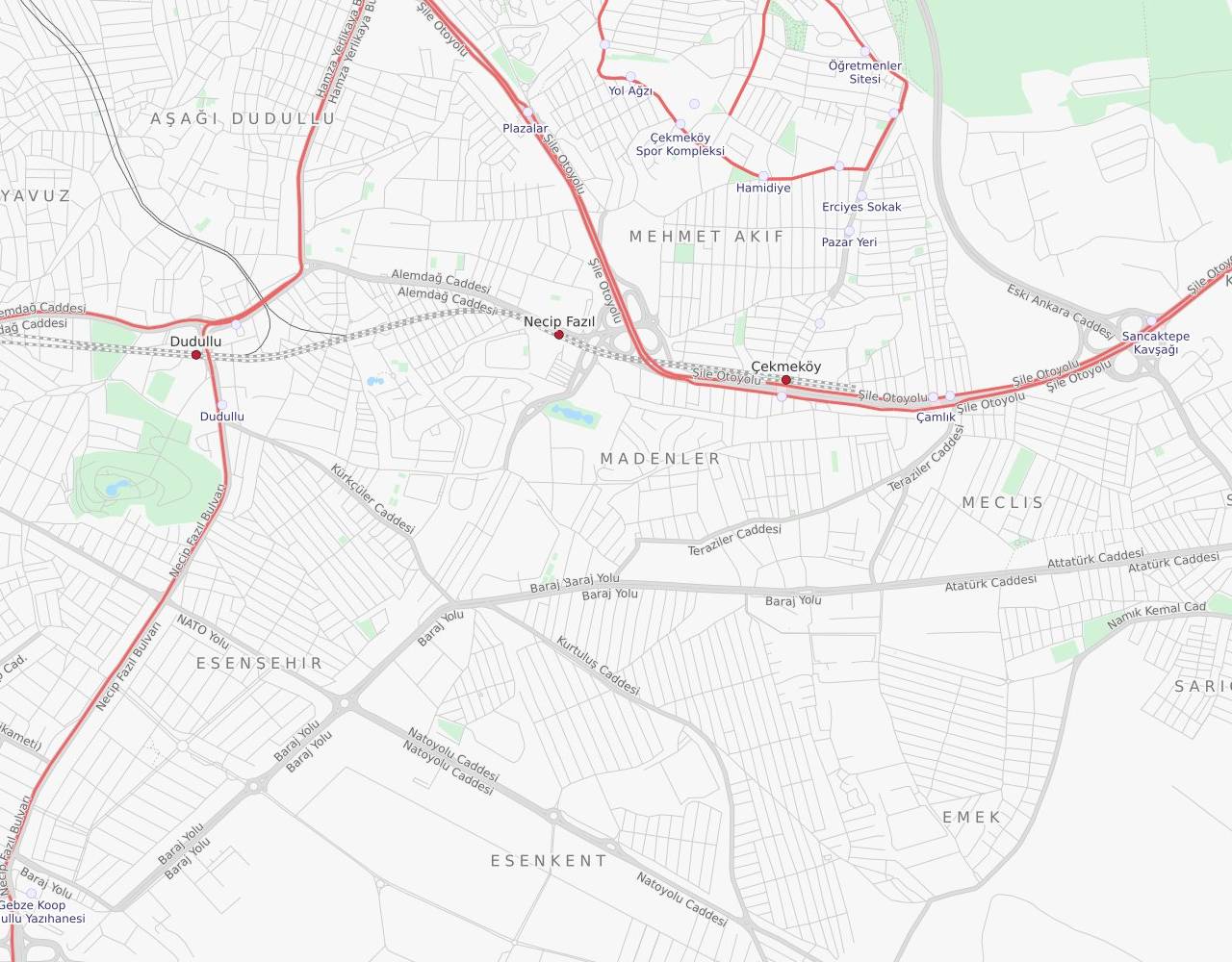 İstanbul Madenler Mahallesi,idealist Kent, Çekmeköy harita