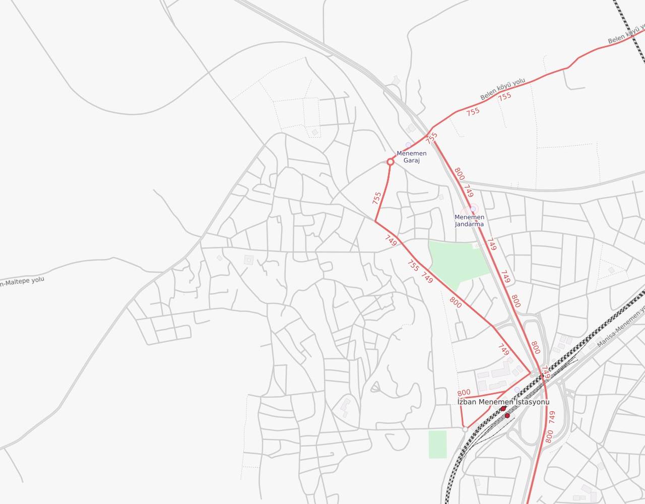 İzmir Adnan Menderes Havalimanı Menemen harita