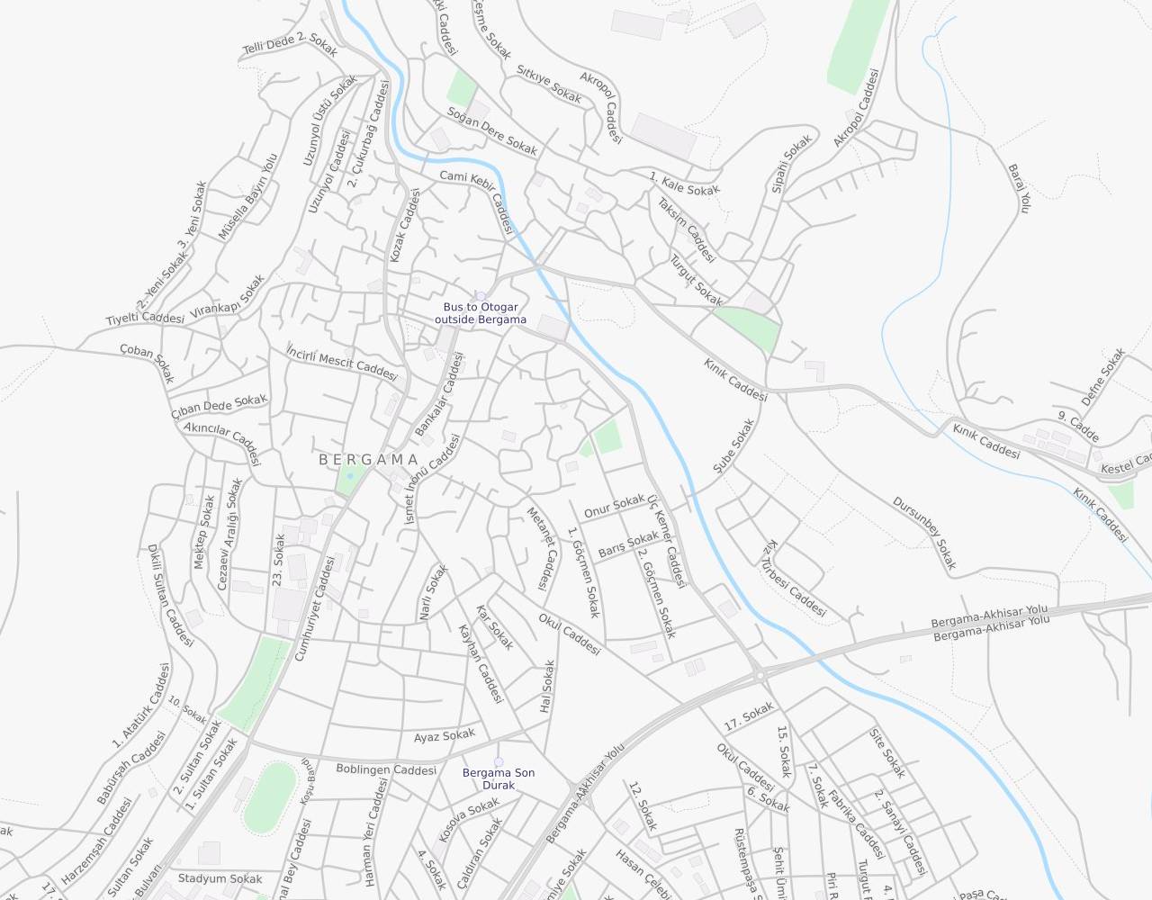 İzmir Bergama Turabey Mahallesi harita