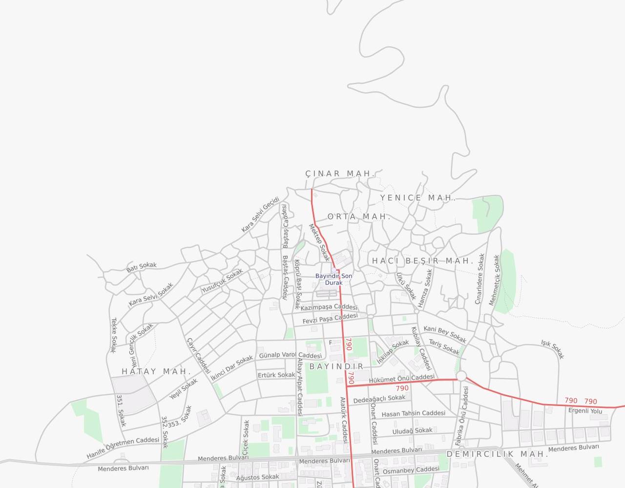 İzmir Hocazade Camii Tramvay Durağı harita