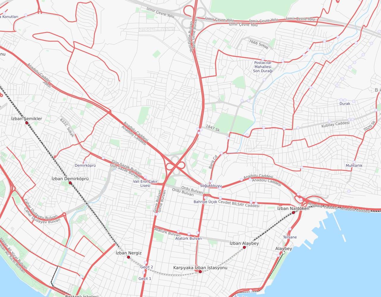 İzmir Karşıyaka Girne Bulvarı harita