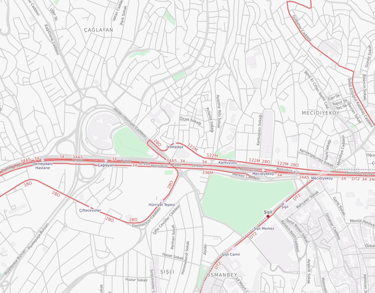 İzzet Paşa Mahallesi Yeni Yol Caddesi Mecidiyeköy- Şişli/istanbul harita