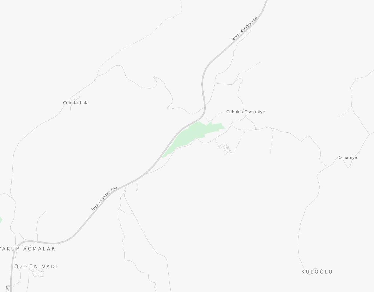 Kocaeli İzmit Çubukluosmaniye Köyü harita