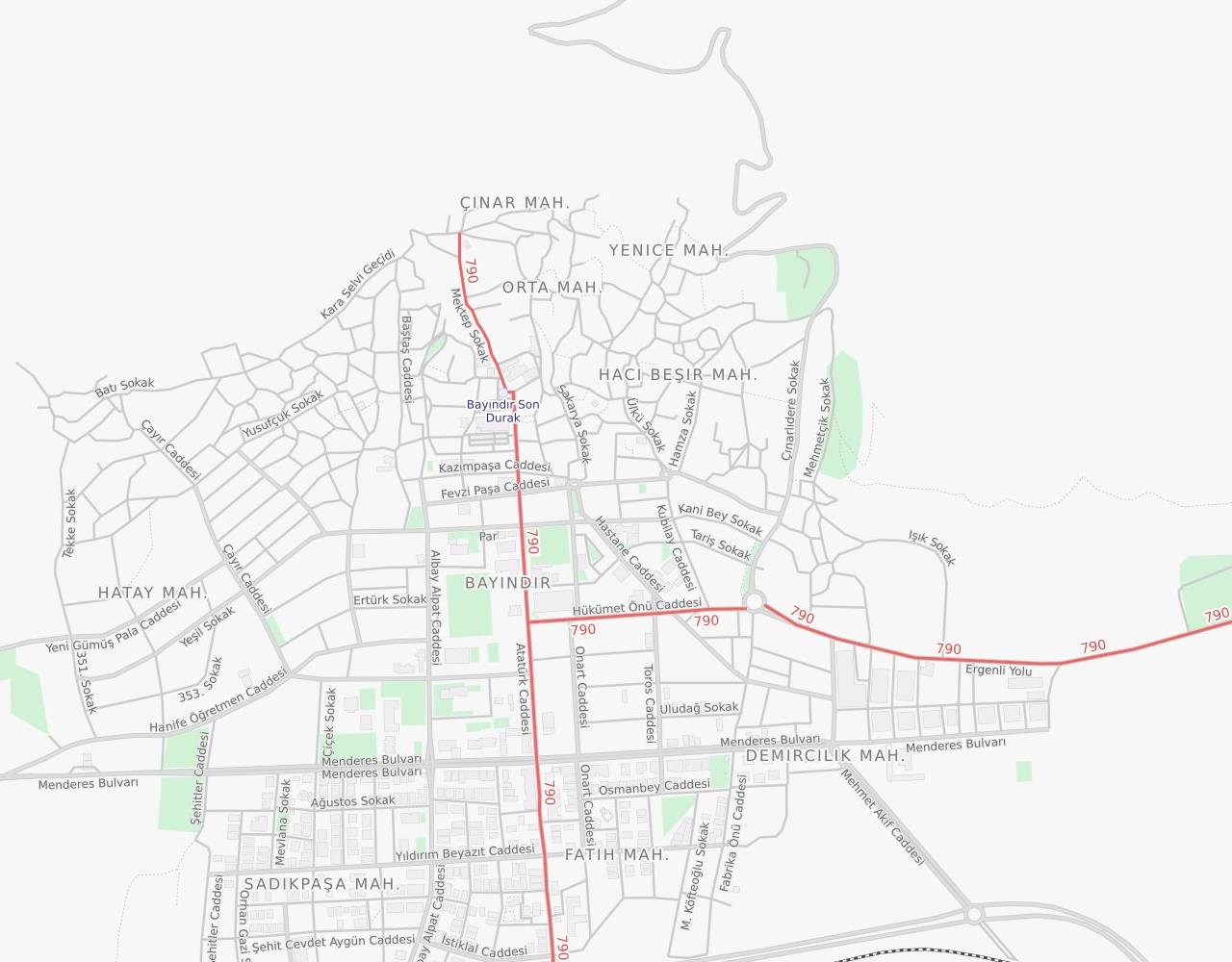 Mahmut Şevket Paşa Caddesi Yeşilköy Bayındır İzmir harita
