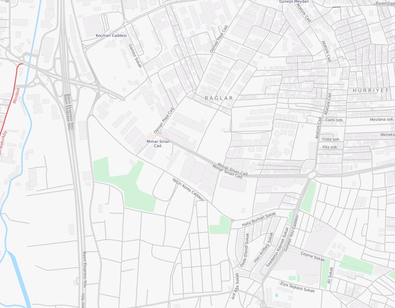 Mimar Sinan Caddesi Bağlar Bağcılar İstanbul harita
