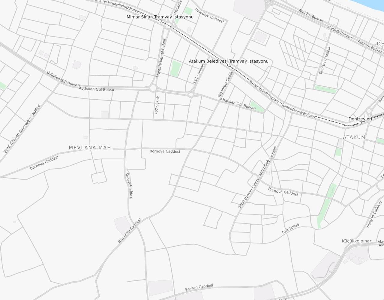 Samsun Atakum Nisantasi Caddesi harita