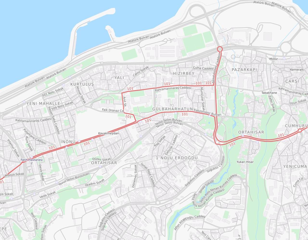 Zağnos Caddesi Ortahisar Trabzon harita