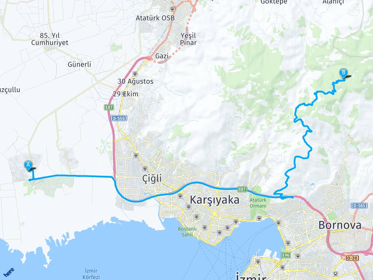 131. Sokak Sasalı Merkez Çiğli İzmir Karagöl İzmir haritası