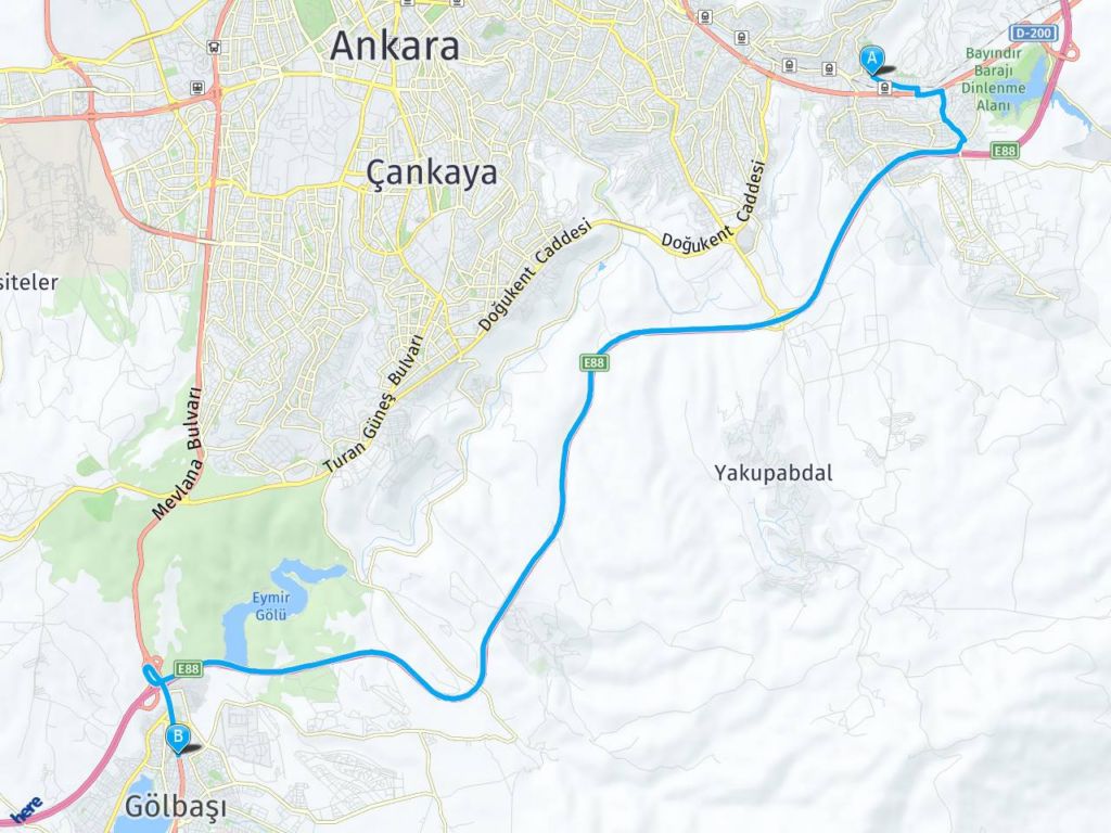 Aankara Mamak Kayaş gölbaşı ankara haritası