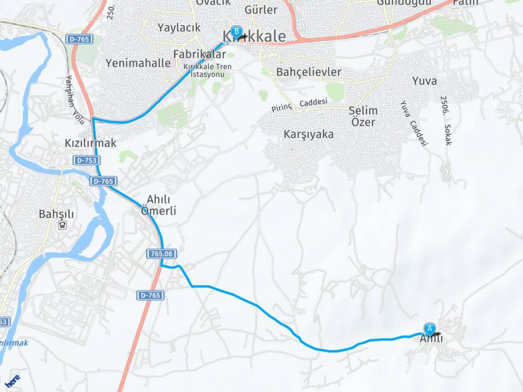 ahılı Köyü Kırıkkale Merkez Kırıkkale haritası