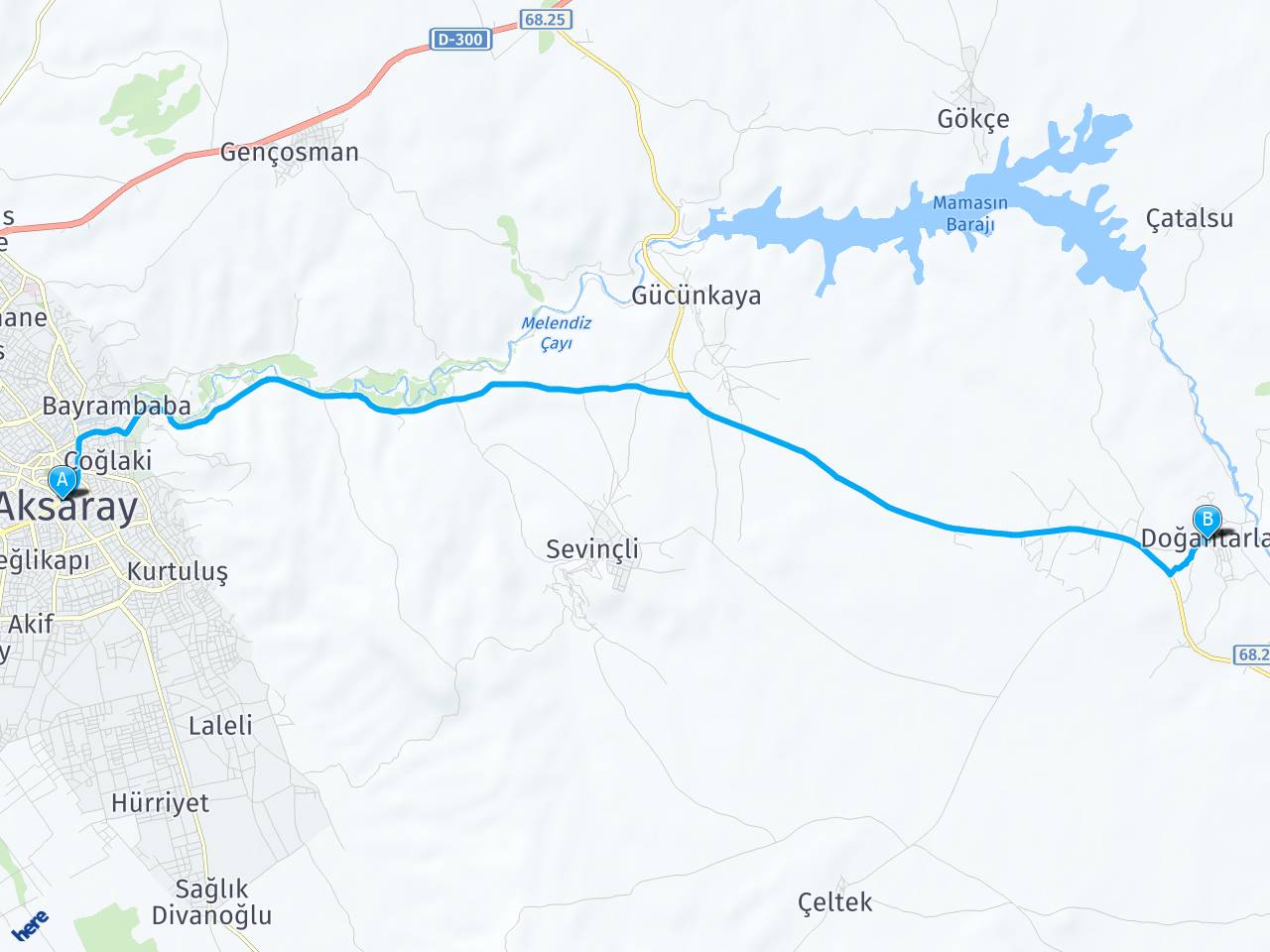 Aksaray Aksaray doğantarla Köyü haritası