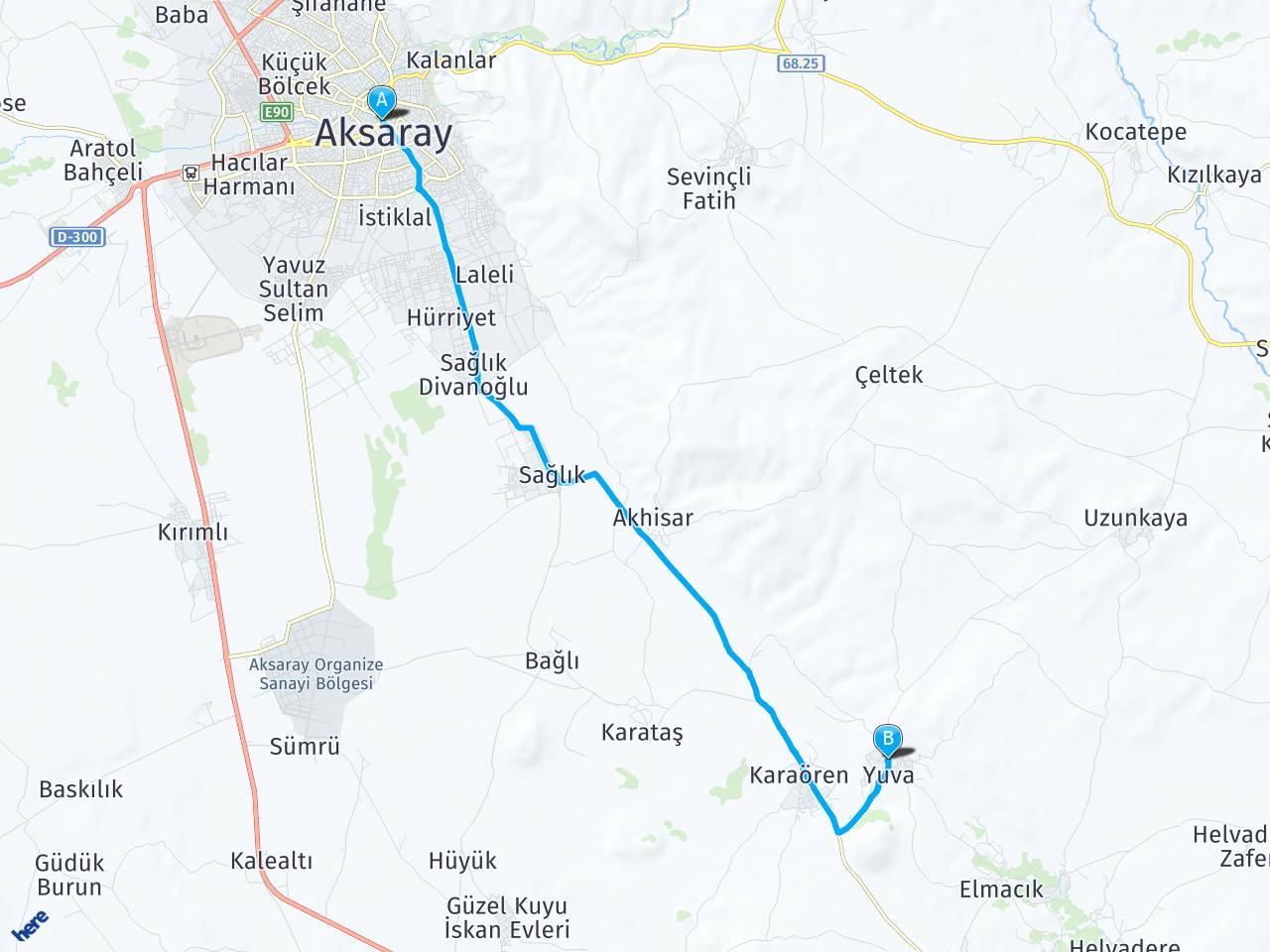 Aksaray Aksaray Yuva Köyü haritası