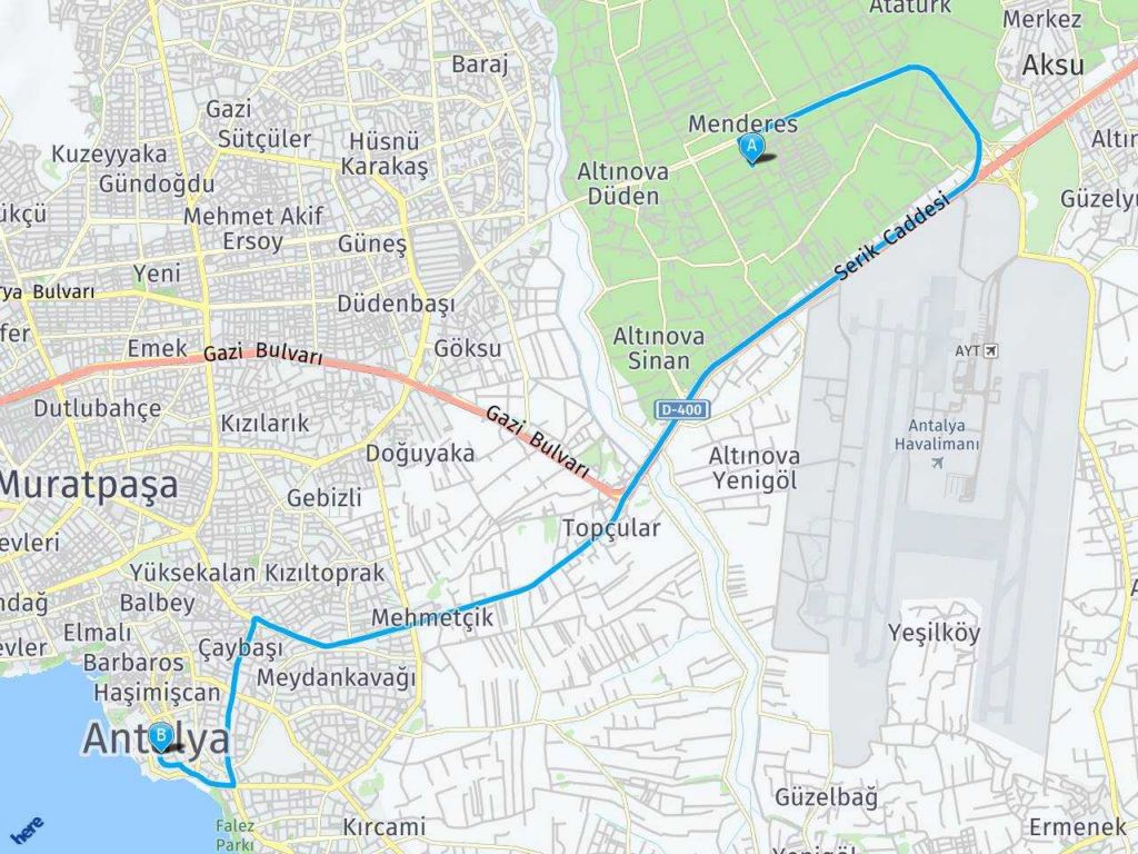 Altınova Orta, Andızlı Sk (39. Sk.), 07170 Kepez/antalya Antalya Havaalanı haritası