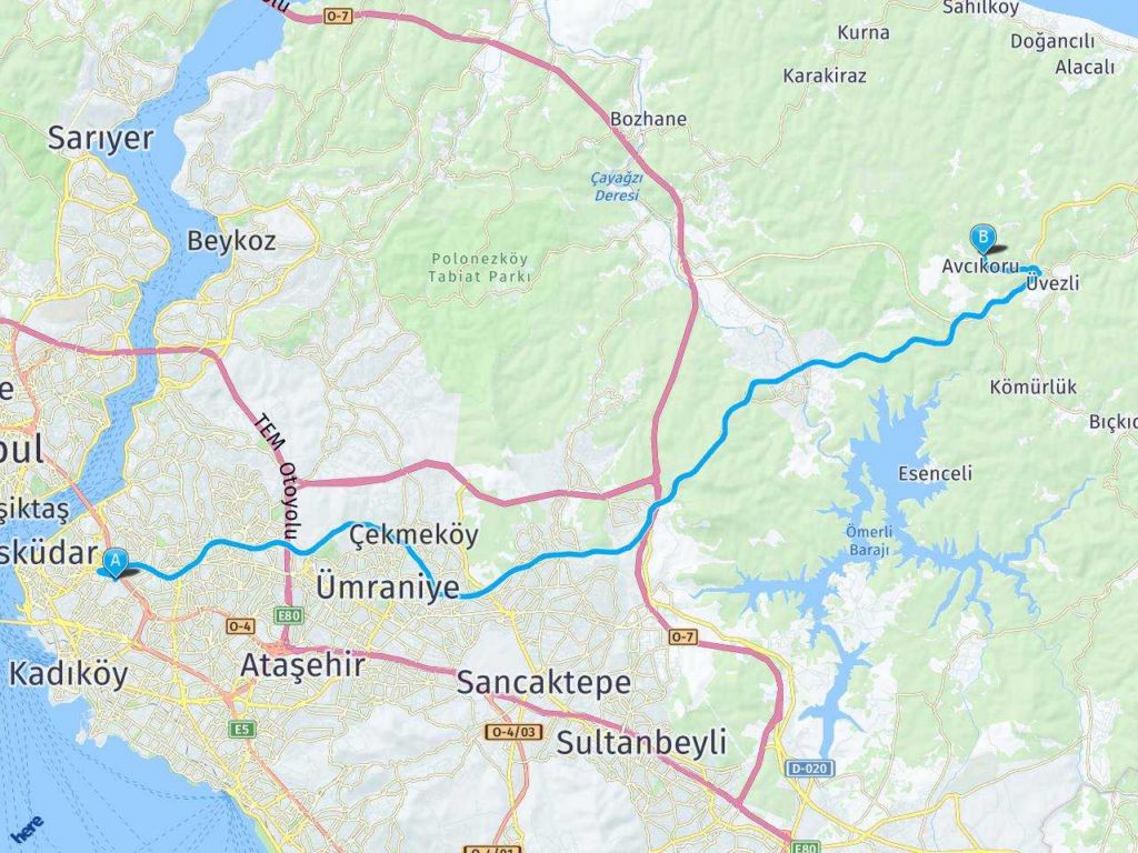 Altunzade Avcıkoru Köyü haritası