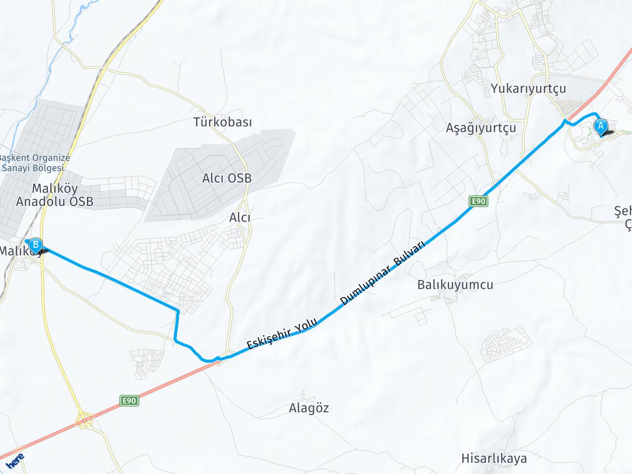 Ankara toki Turkuaz Temelli Ankara haritası