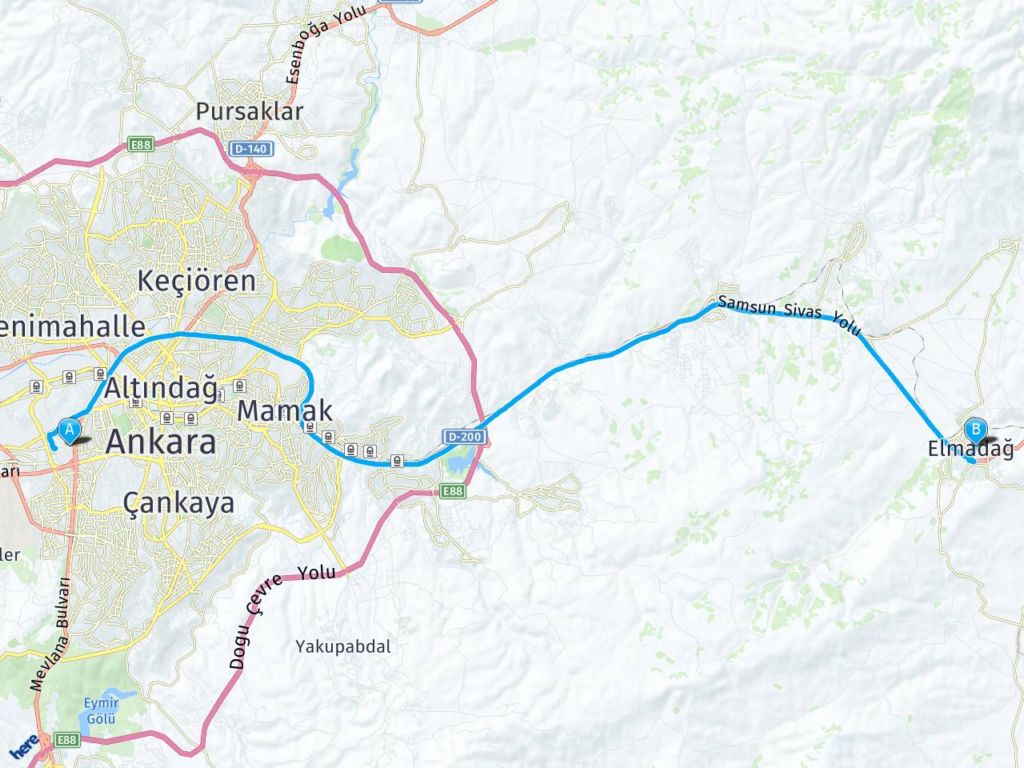 Aşti Ankara Öter Sokak İsmetpaşa Elmadağ Ankara haritası