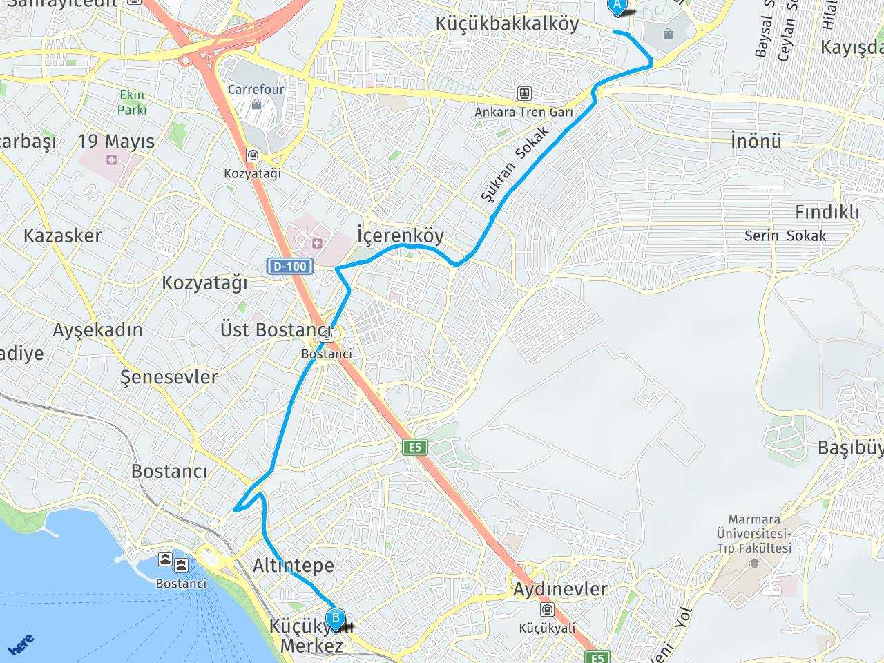 Ataşehir Şair Sokak Küçükyalı Merkez Maltepe İstanbul haritası