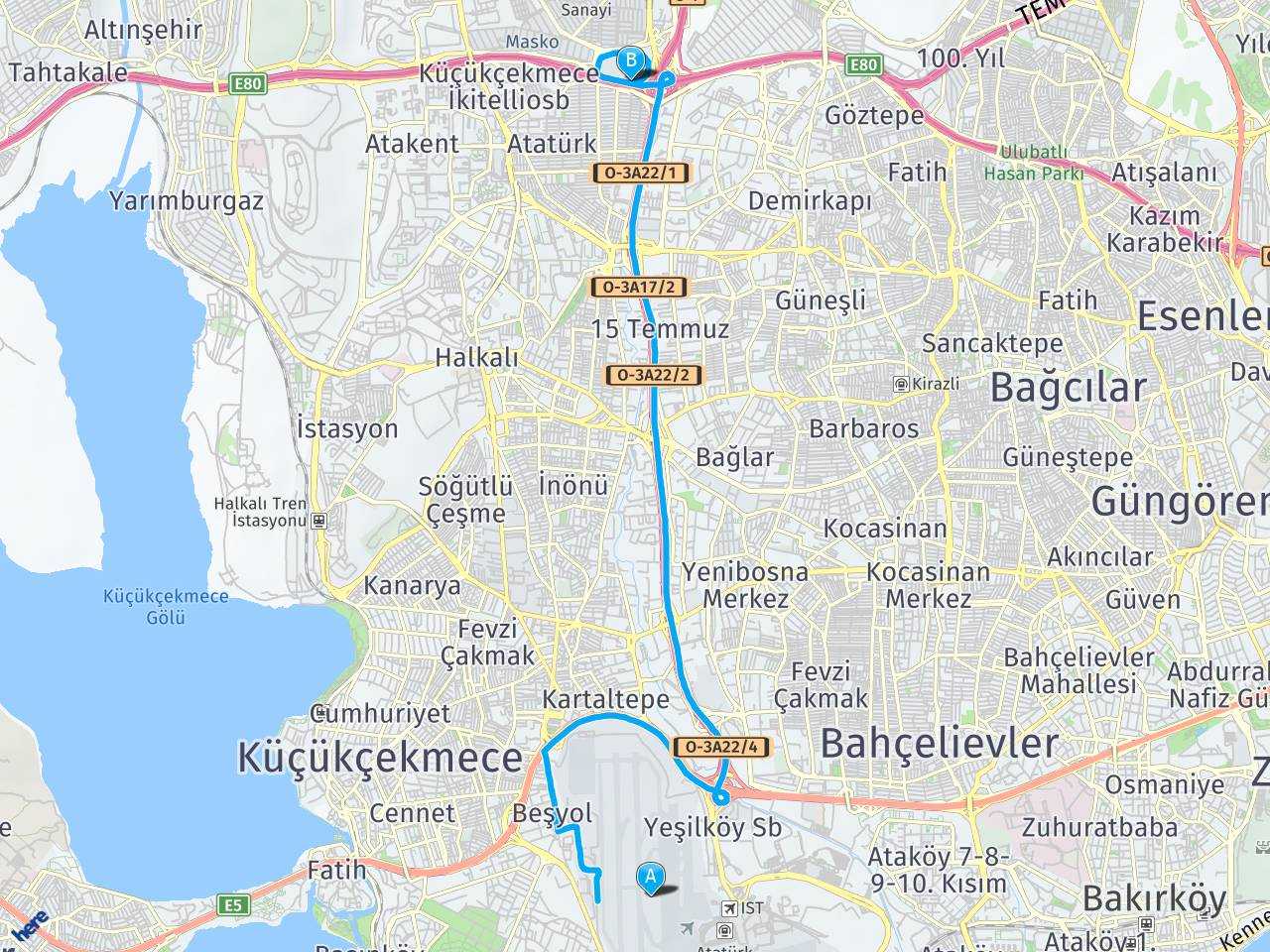 Atatürk Havaalanı, İstanbul Mall Of İstanbul Avm haritası