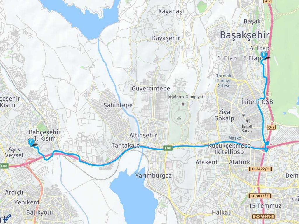 başakşehir bahçeşehir 2.kısım İstanbul Başakşehir 5.etap haritası