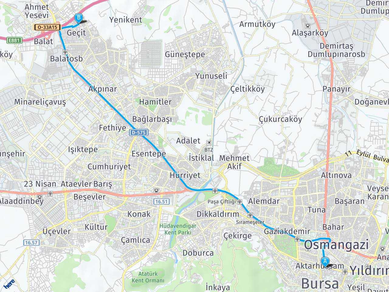Bursa Gebze bursa haritası
