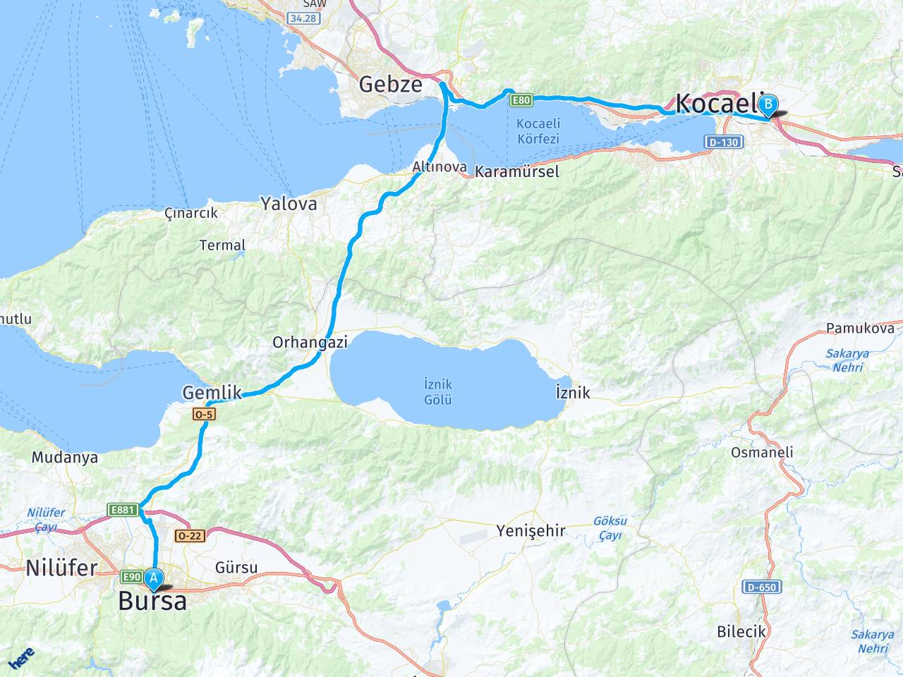 Bursa Kocaeli Kartepe Harita. Bursa Kocaeli Kartepe Yol Haritası.