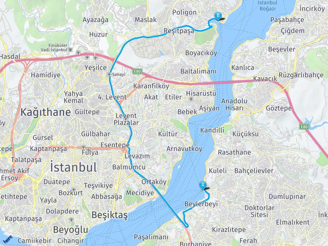 çengelköy istanbul İstinye, İstanbul haritası